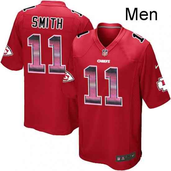 Men Nike Kansas City Chiefs 11 Alex Smith Limited Red Strobe NFL Jersey